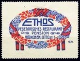 Ethos vegetarisches Restaurant rot blau