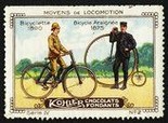 Kohler Serie IV No 02 Moyens de locomotion Bicyclette 1890 Bicycle Araigne 1875 Schoko